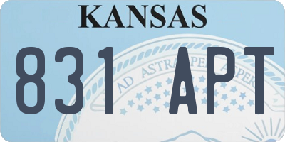 KS license plate 831APT