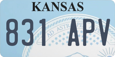 KS license plate 831APV