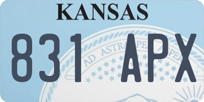 KS license plate 831APX