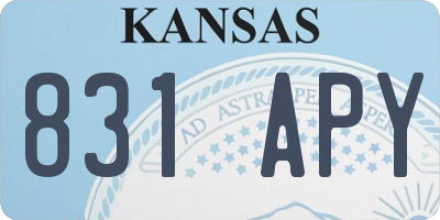 KS license plate 831APY