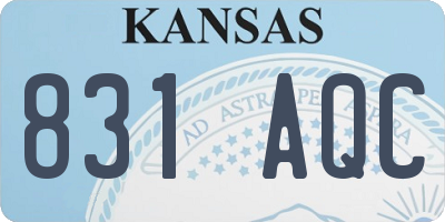 KS license plate 831AQC