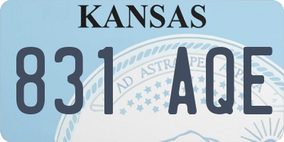 KS license plate 831AQE