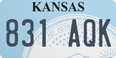 KS license plate 831AQK