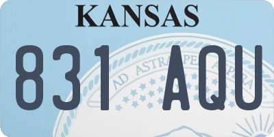 KS license plate 831AQU