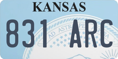 KS license plate 831ARC