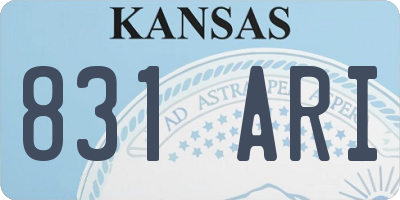 KS license plate 831ARI