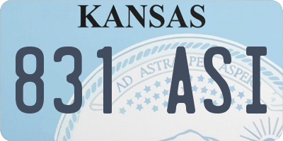 KS license plate 831ASI