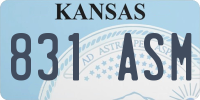 KS license plate 831ASM