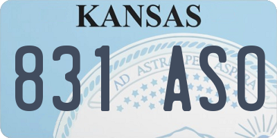 KS license plate 831ASO