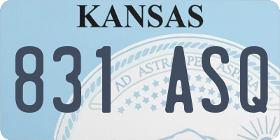 KS license plate 831ASQ