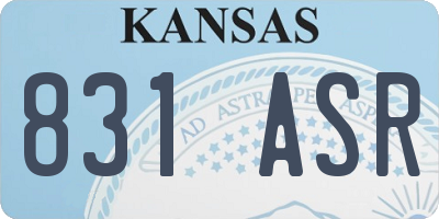 KS license plate 831ASR