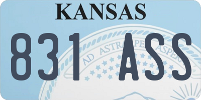 KS license plate 831ASS