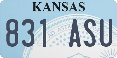 KS license plate 831ASU