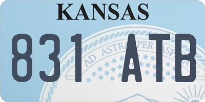 KS license plate 831ATB