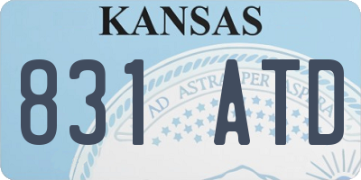 KS license plate 831ATD