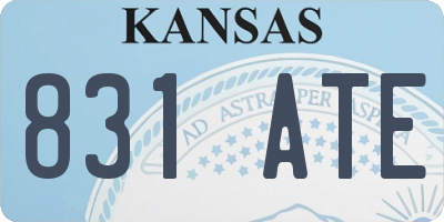 KS license plate 831ATE