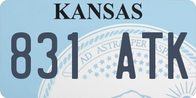 KS license plate 831ATK