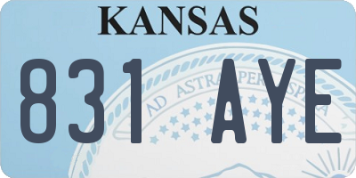 KS license plate 831AYE