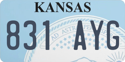 KS license plate 831AYG
