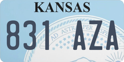 KS license plate 831AZA