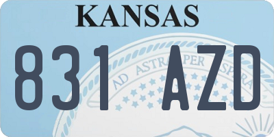 KS license plate 831AZD
