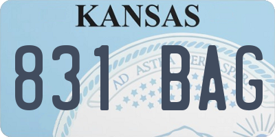 KS license plate 831BAG