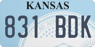 KS license plate 831BDK