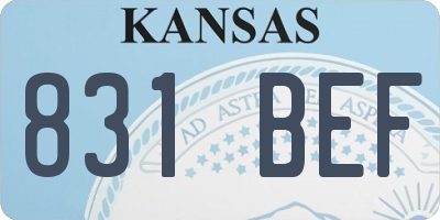 KS license plate 831BEF