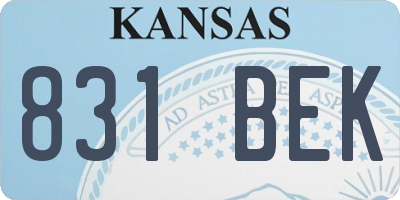 KS license plate 831BEK