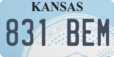 KS license plate 831BEM