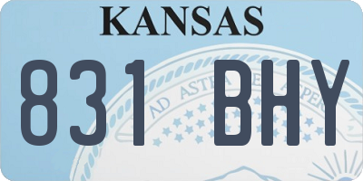 KS license plate 831BHY