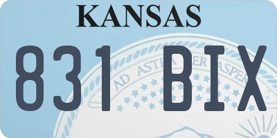 KS license plate 831BIX
