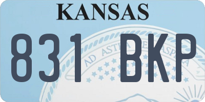 KS license plate 831BKP