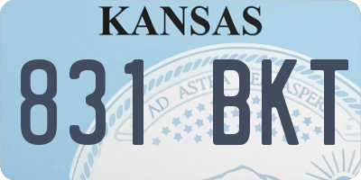 KS license plate 831BKT