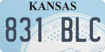 KS license plate 831BLC