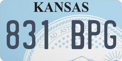 KS license plate 831BPG
