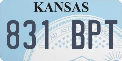 KS license plate 831BPT