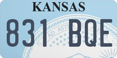 KS license plate 831BQE