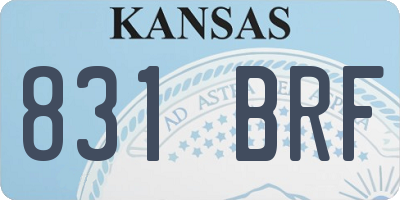 KS license plate 831BRF