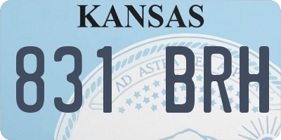 KS license plate 831BRH