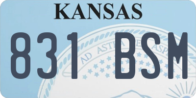 KS license plate 831BSM