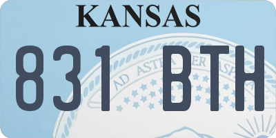 KS license plate 831BTH