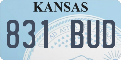 KS license plate 831BUD