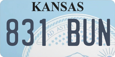 KS license plate 831BUN
