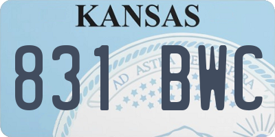 KS license plate 831BWC