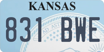 KS license plate 831BWE