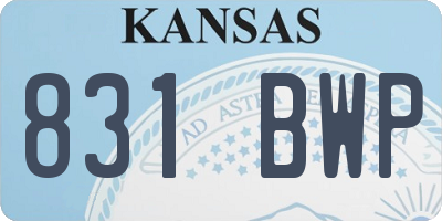 KS license plate 831BWP