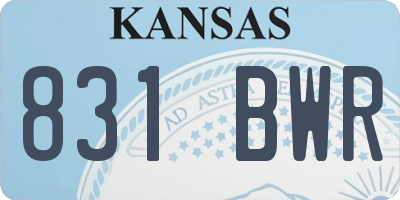 KS license plate 831BWR