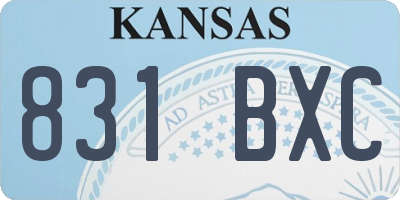 KS license plate 831BXC