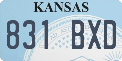 KS license plate 831BXD